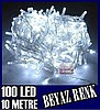 100 LED 10MT Vitrin Cam Ağaç Süsleme BEYAZ 8MOD