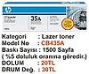 Hp 35A yerinde toner dolumu