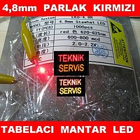 4.8 kırmızı parlak mantar led 500 adet