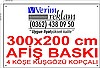 300x200 cm 440 gr Vinil Branda Afiş