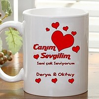 Sevgililer Gününe Özel Beyaz Kupa Bardak