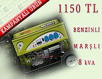 8 kVA Benzinli Marşlı Portatif Genpower Jeneratör GBG 8000 E "Kampanyalı Ürün"