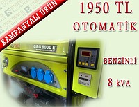 OTOMATİK 8 kVA Benzinli Portatif Genpower Jeneratör GBG 8000 E-OTO