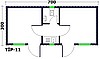 (TİP-11) 3,00 x 7,00 M / 2 ODA WC+MUTFAK HARİCİ GİRİŞLİ KONTEYNER