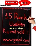 YAZ SİL NEON TABELA UZAKTAN KUMANDALI 66cm X 90cm